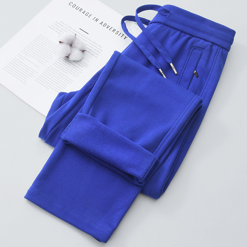 Blue Sweatpants for Women, Spring and Autumn Style, Zippered Long Pants, 2026 New Model, Casual Straight-Leg Pants, Women's Plus-Size Sports Pants