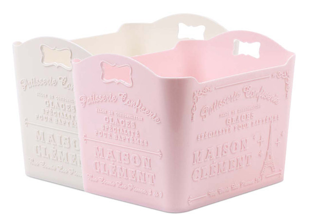 Japanese-style plastic desktop storage box embossed cute girl cosmetic mask storage box sundries sorting box