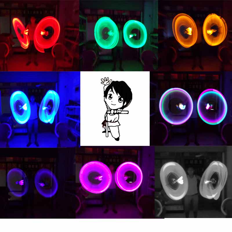 Seven-coloured luminous double-section stick fluorescent double-cut-stick performance luminous dieting stick anti-fall shake sensing two knobsticks