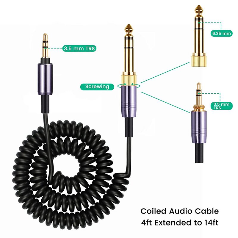 Suitable for Audio-Technica Ath M50Xbt2 M20Xbt M50X Bt Bluetooth Headphone Cable Accessories Spring Cable 6.35 Suitable for Audio-Technica Ath M50Xbt2 M20Xbt M50X Bt Bluetooth Headphone Cable Accessories Spring Cable 6.35