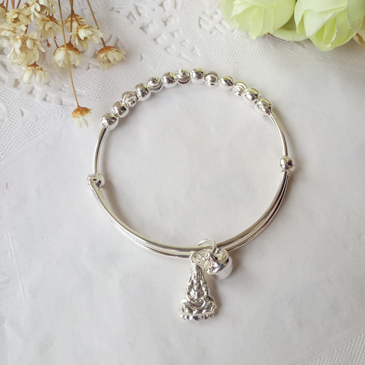 Phong cách dân tộc Vòng đeo tay Phật Guanyin Trẻ em vòng tay người lớn Trang sức đơn giản linh hoạt đẩy kéo hạt vòng tay vòng tay