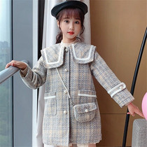 Next win Girls woolen coat 2021 new winter Korean version of foreign childrens woolen coat