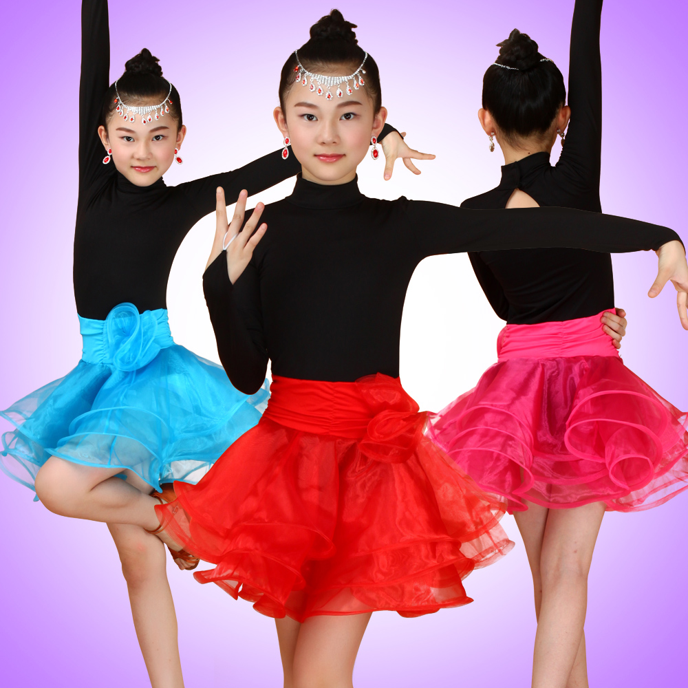 Toddler girls Latin dance dress Latin dance costume girl tutu dance performance competition practice regulations clothing autumn