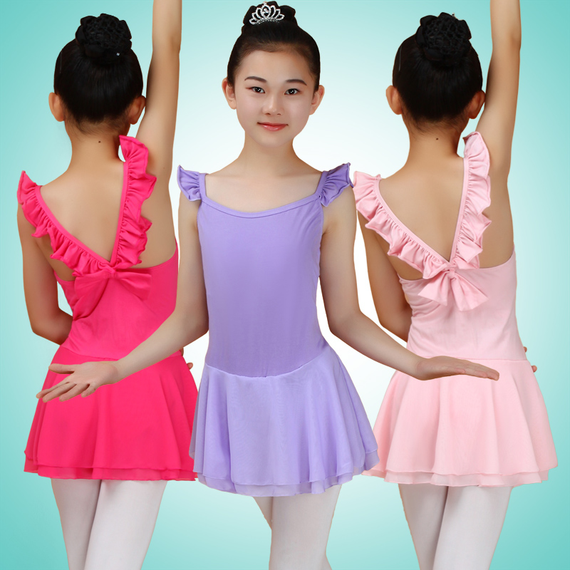 New children's dance practice clothes girls ballet performance skirt children's suspender dress six one short-sleeved body suit