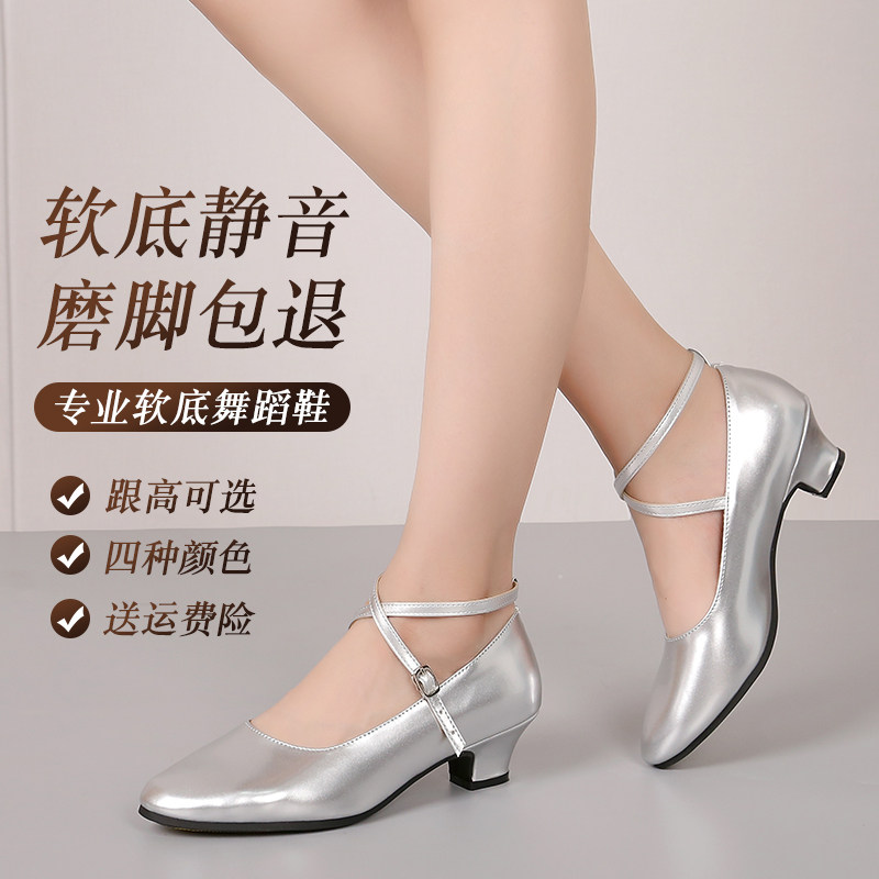 Women's Modern Dance Shoes Latin Dance Shoes Square Dance Shoes Social Dance Adult Soft Sole Practice Middle Heel Spring/Summer