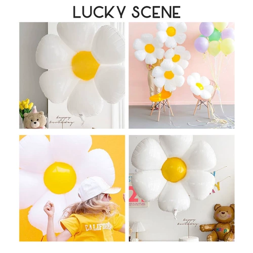 [Благоприятный реквизит] воздушный шар с цветком ромашки, реквизит для фотосессии для пикника, красочный детский фон на день рождения, украшение