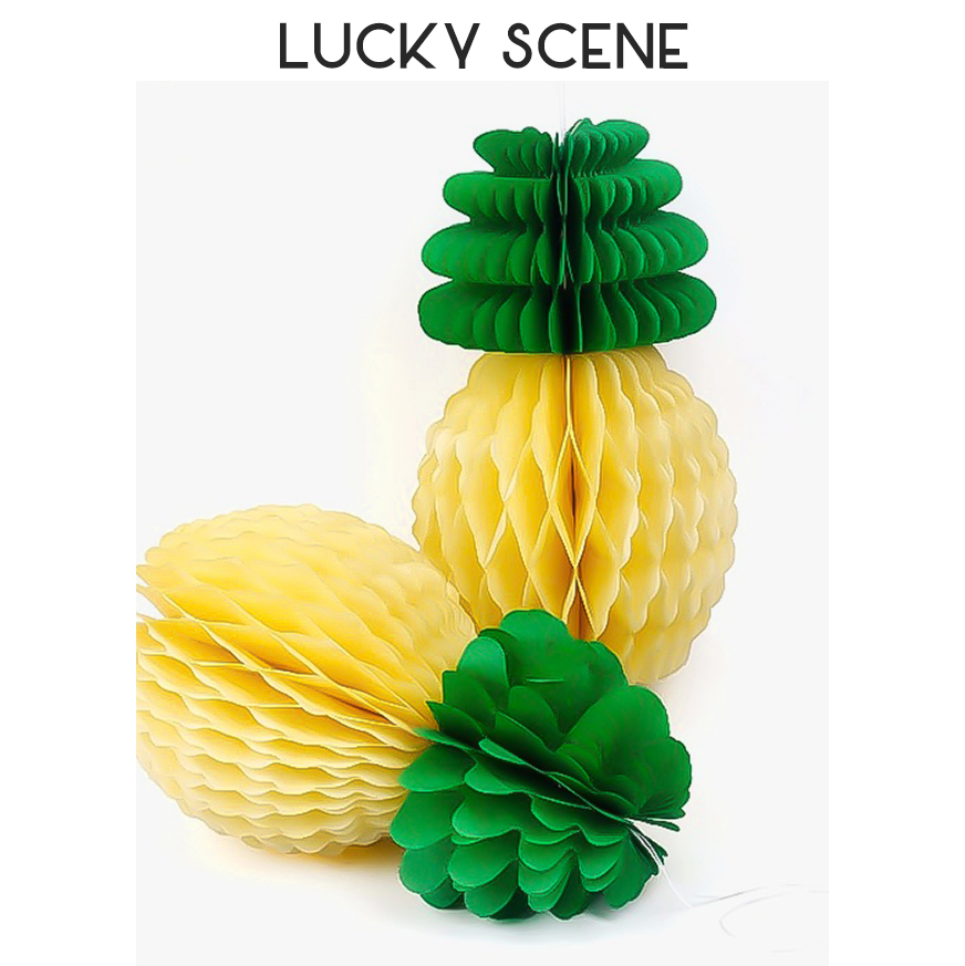 Pineapple honeycomb paper ball summer fruit party tropical decoration pulp birthday arrangement