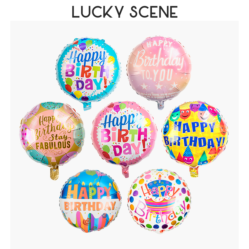 Happy aluminum film balloon with 18 inch circular birthday celebrates children's party happy print