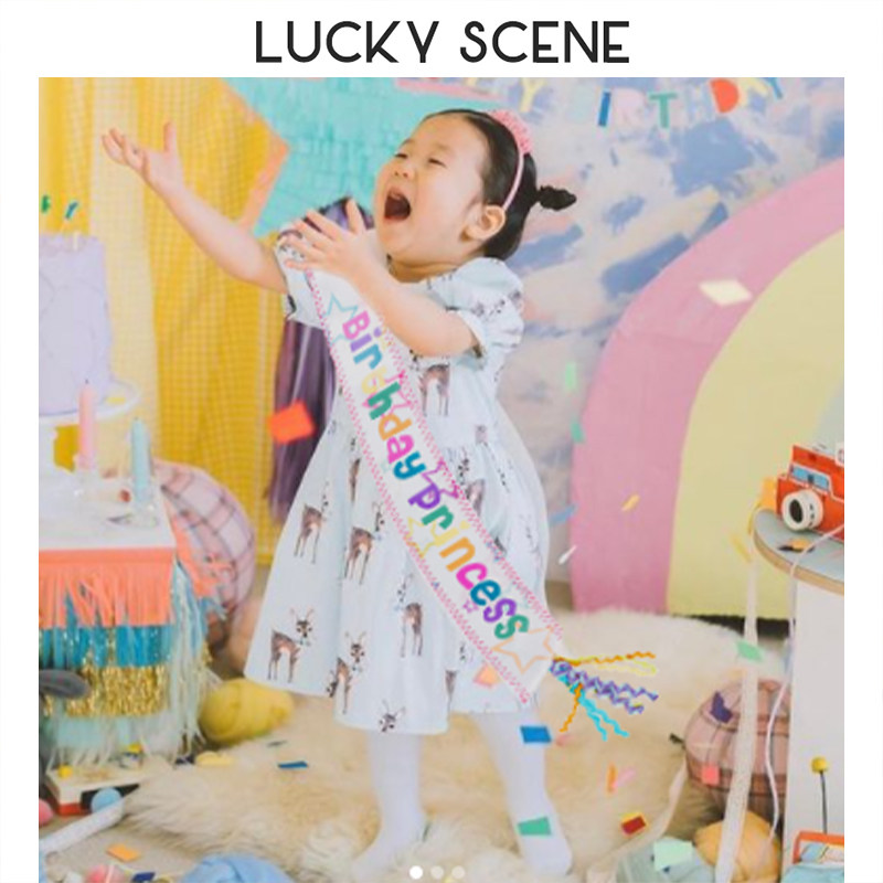 Birthday Strap Rainbow Rock with Princess Suzuye Children Liturgy Miss Party Festival