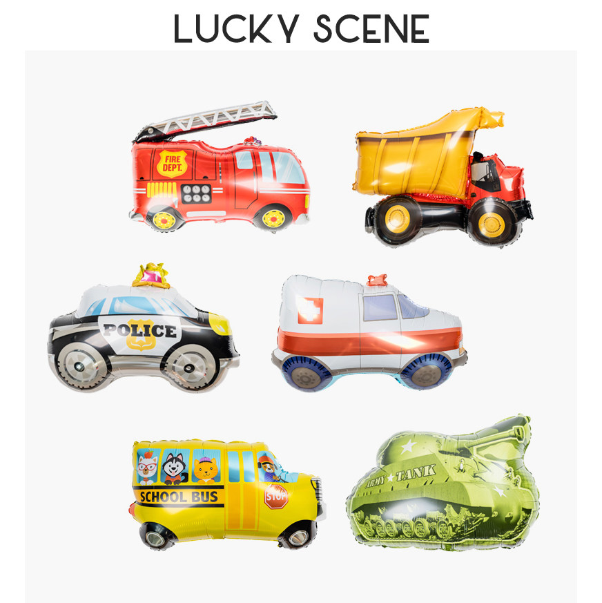 (Auspicious props) 32 inch car theme balloon boy birthday party decoration aluminum film fire dump truck