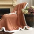 Dày hai mặt chăn cashmere, mền Bắc Âu sofa giải trí chăn thêu vá máy lạnh nap chăn mền - Ném / Chăn chăn lông cừu loại dày Ném / Chăn