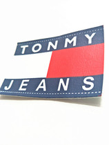 Spot brand white print TOMMY trademark leather brand jeans waist brand clothing accessories JEANS leather label