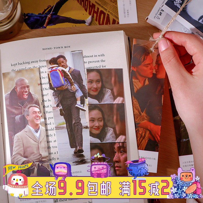 ins wind film paper bookmarking classical creative students with vintage diy card paper oil painting scenery gift decoration