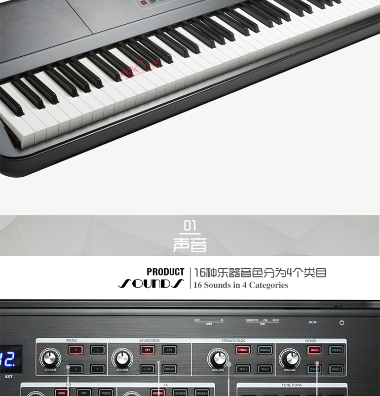 KURZweIL Kozwell SP1 giai đoạn mới Hiệu suất vũ khí điều khiển trực tiếp đàn piano điện 88 tổng hợp phím - Bộ tổng hợp điện tử piano dien