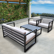 Iron villa aluminum alloy combination stainless steel sofa customer negotiation meeting room coffee table courtyard deck furniture