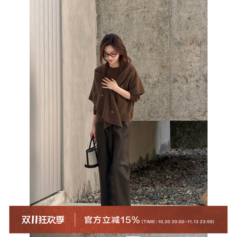 Cocolan【Rider Leather Pants】Spring and Autumn Pu Protein Leather Straight-Leg Nine-Point Leather Pants for Women Versatile Wide-Leg Casual Pants Cocolan【Rider Leather Pants】Spring and Autumn Pu Protein Leather Straight-Leg Nine-Point Leather Pants for Women Versatile Wide-Leg Casual Pants