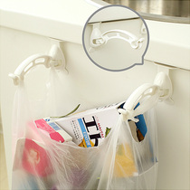 Cabinet door garbage bag hanger nail-free hole clothing adhesive hook kitchen multi-use adhesive hook