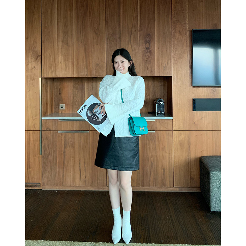 Anti Season Spot Seconds Kill Benefit New Woman High Waist Display Slim Half Body Dress Leather Skirt A Character Dress PU Leather Short 