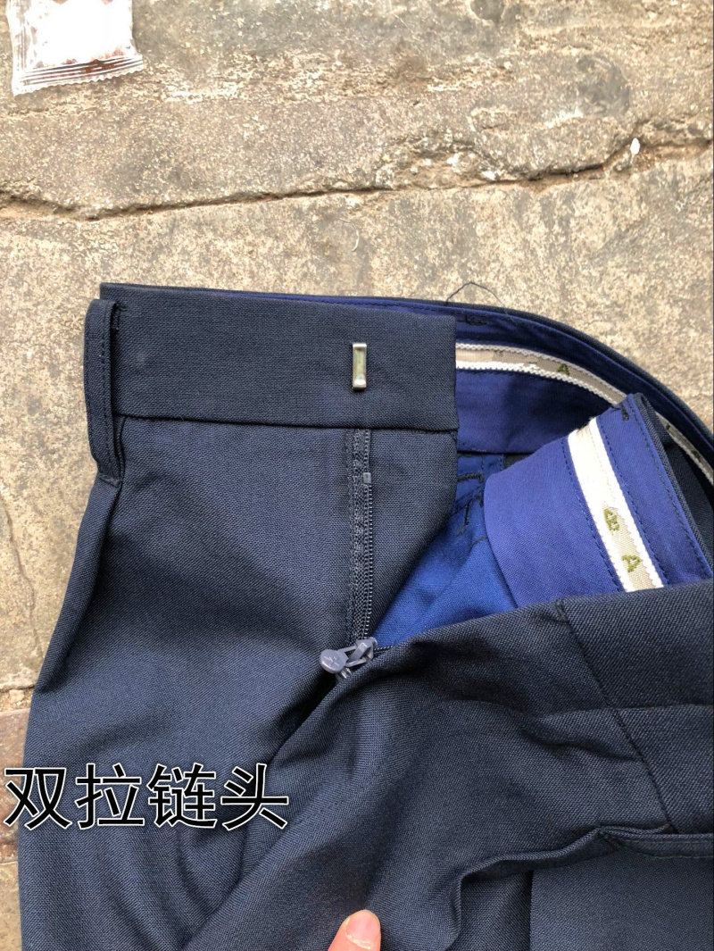 Stock Vintage 87 Sea Blue Summer Pants Blue Wool Pants Suit Pants Valedin Summer Pants