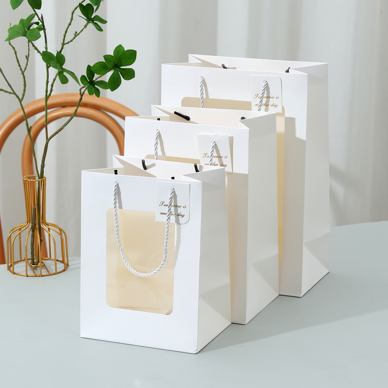 Transparent Window Tote Bag, Window Bag, Flower Gift Bag, Bouquet Toy Gift, Teacher's Day Valentine's Day Packaging Bag