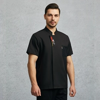 Черные короткие рукава в китайском стиле.