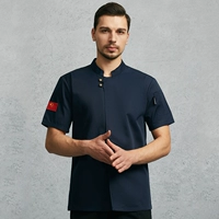 Синие короткие рукава одно рядовые две кнопки