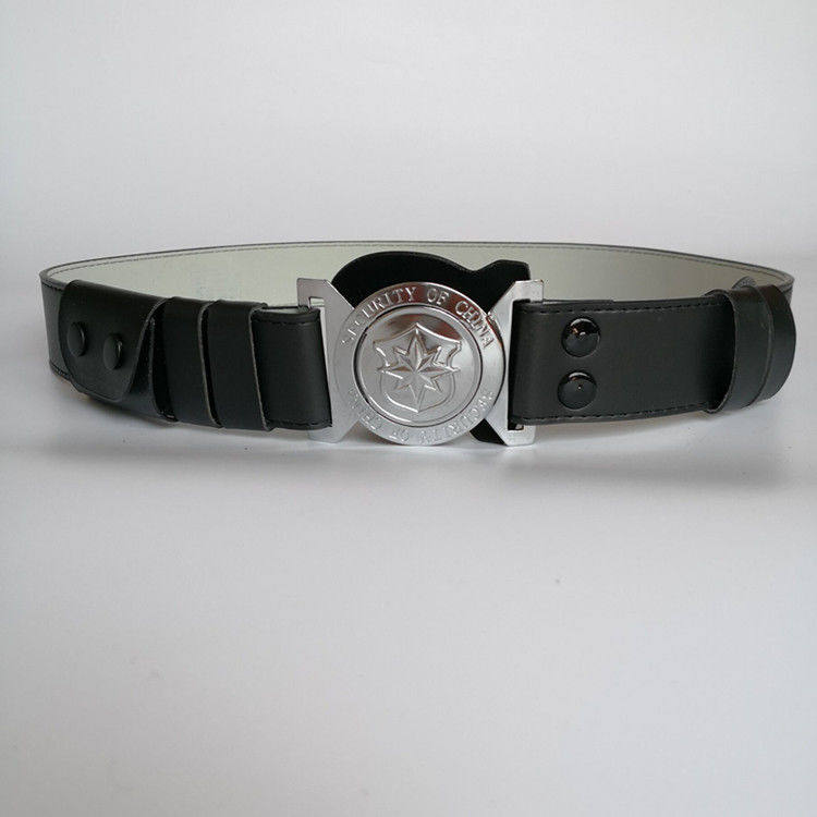 Security belt on duty outer belt security leather belt leather thickened black and white optional