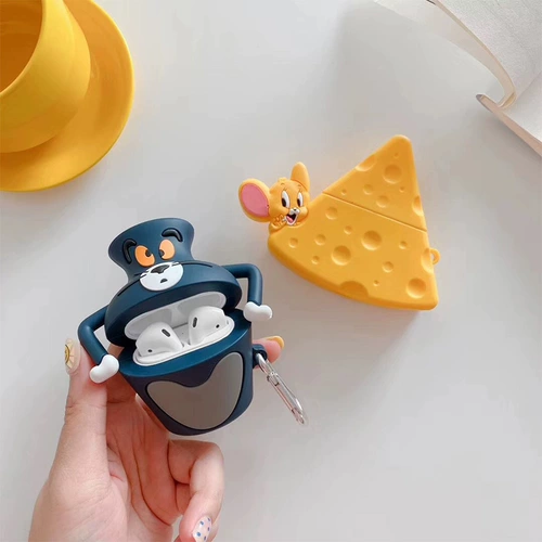 Airpods защитный рукав силиконовая мягкая коробка 2 поколения кошек и мыши творческая оболочка беспроводная беспроводная Bluetooth Apple Hearset защитная крышка Airpodspro Personality Tide милый бренд Love 1 Two Three Three Pro General Ipods