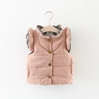 Bé gái mùa thu 1-3 tuổi bé gái mùa đông cotton vest ấm áp 2 bé baby chần vest phiên bản Hàn Quốc áo vest ghi le jean cá tính cho bé