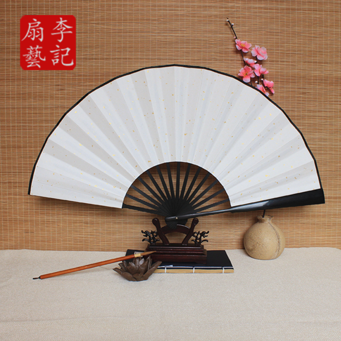 Ten-inch blank calligraphy fan Xuan paper wearing fan silk silk fan Wen play antique folding fan custom diy painting inscription
