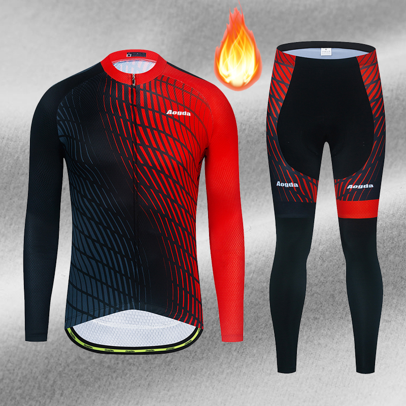 New Grip Suede AOGDA Autumn Winter Comfort Outdoor Riding Sport Plus Suede Warm Men's Long Sleeve Blouse Suit