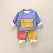 Baby 100 days lingerie suit pure cotton baby AB pants mandarin pants 0-1 year old male and female child housewear