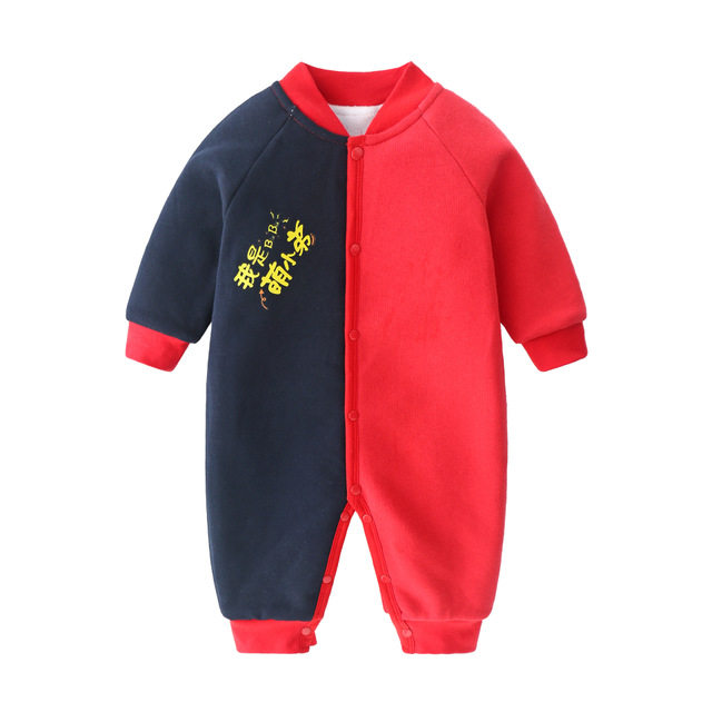 2021 autumn winter new baby even sweaters with velvety long sleeves male and female baby Harvest warm climbing clothes