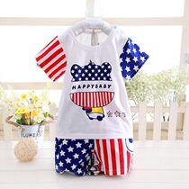 Baby Mandarin Pants 2020 New Boy 0-1-2 Year Old Boy Short Sleeve Baby Boy Ocean Gas Summer Two Children