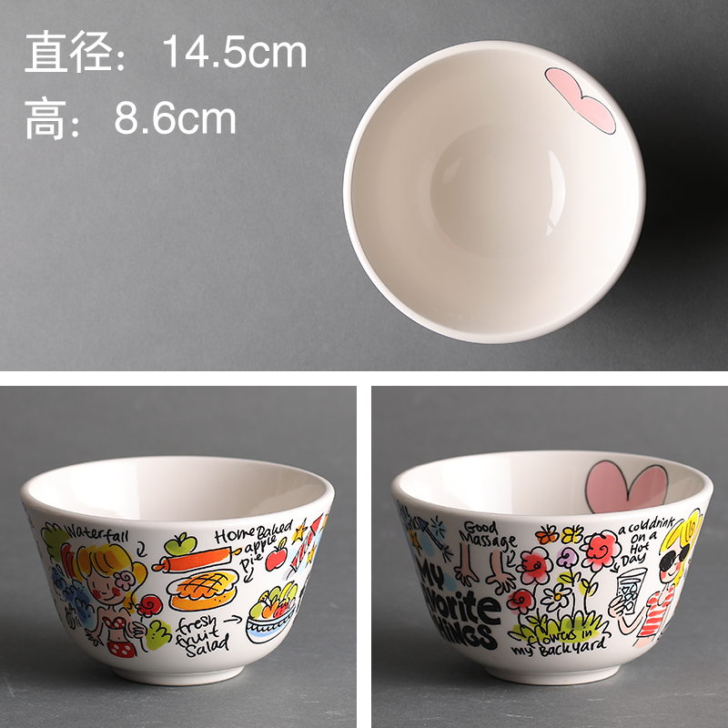 5 Inch Sunglasses Girls BowlBLOND Export Netherlands originality ceramics Noodle bowl Instant noodles bowl Soup bowl Dessert bowl Cartoon Rice bowl Ramen bowl tableware
