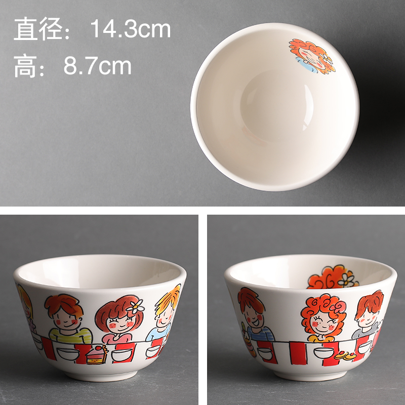 5-Inch Lovers BowlBLOND Export Netherlands originality ceramics Noodle bowl Instant noodles bowl Soup bowl Dessert bowl Cartoon Rice bowl Ramen bowl tableware