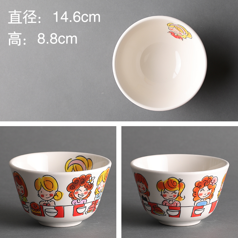 5-Inch Intimate BowlBLOND Export Netherlands originality ceramics Noodle bowl Instant noodles bowl Soup bowl Dessert bowl Cartoon Rice bowl Ramen bowl tableware
