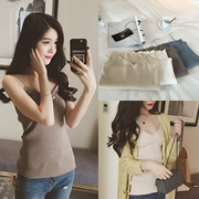 Mùa hè nữ bán buôn phiên bản Hàn Quốc của chủ đề cơ sở hoang dã mới Slim sexy màu rắn dệt kim sling nhỏ vest