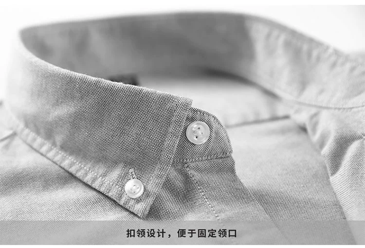 Mùa thu nam 100% cotton oxford áo dài tay kinh doanh thanh lịch trắng tinh khiết thanh niên Áo cotton mỏng áo sơ mi jean