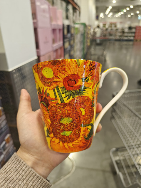 Costco Van Gogh Famous Painting Bone China Mug Coffee Cup Starry Sky Cup Sunflower Water Cup Large Capacity