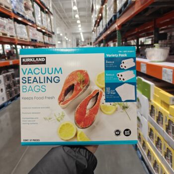 Kirkland Vacuum Sealed Bags, Food Preservation Bags, Special for Home Refrigerators and Freezers, 57-Piece Set, Food-Grade Household Use