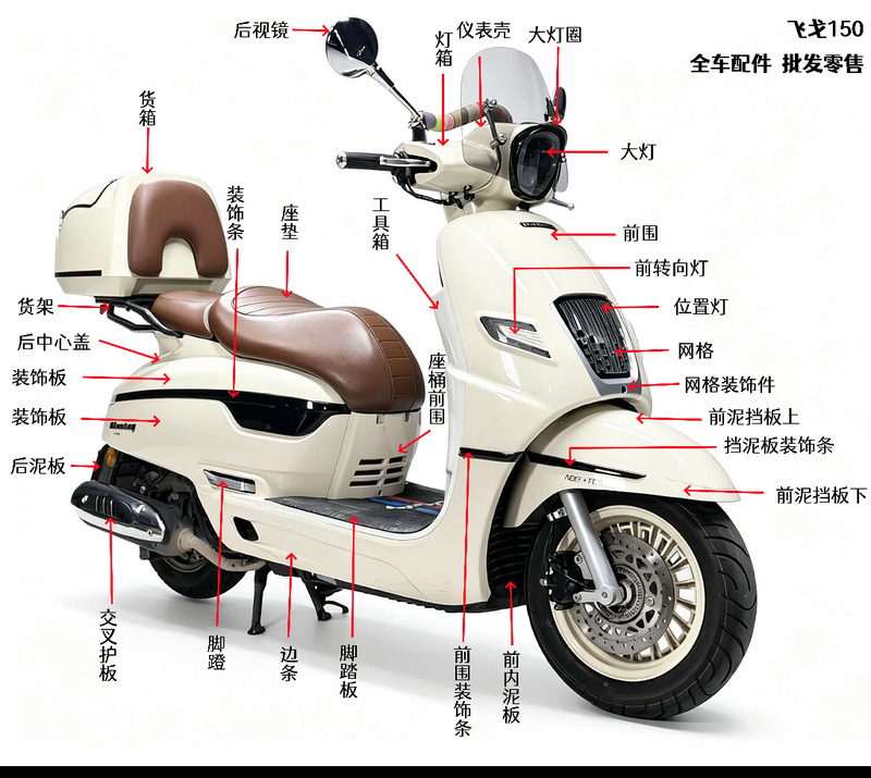 Southern Mona Lisa Feige 150-3 Retro Scooter Accessories Original Shell Cover