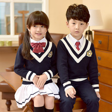 детская форма 小学生校服春秋冬季男女英伦学院风儿童装韩版套装班服幼儿园园服 Curly hair