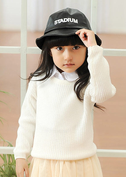 Pull fille à manche longue en coton - Ref 2105364 Image 8