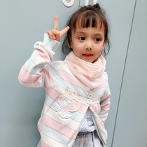 Baby scarf scarf spring and autumn thin baby windproof cover head silk scarf silk versatile pink little square scarf princess girl