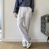 Кофейный пиджак классического кроя, летние трендовые штаны, свободный прямой крой