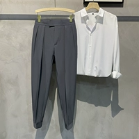 Y32 Белая рубашка+темно -серый S4 девять брюк