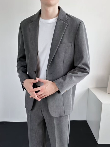 Мужской костюм для отдыха, куртка, штаны, комплект, свободный крой