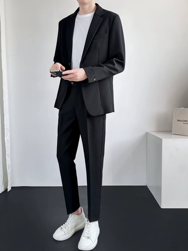 Мужской костюм для отдыха, куртка, штаны, комплект, свободный крой