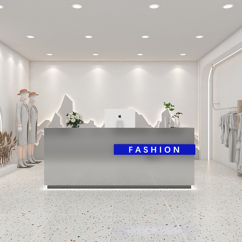 Simple modern stainless steel cash register counter Clothing store shop small counter Dining room bar table Beauty salon reception desk